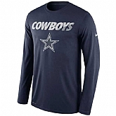 Dallas Cowboys Nike Legend Staff Practice Long Sleeve Performance WEM T-Shirt - Navy Blue,baseball caps,new era cap wholesale,wholesale hats